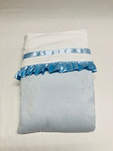 Babydekentje "Monza" Softie Blauw Wit